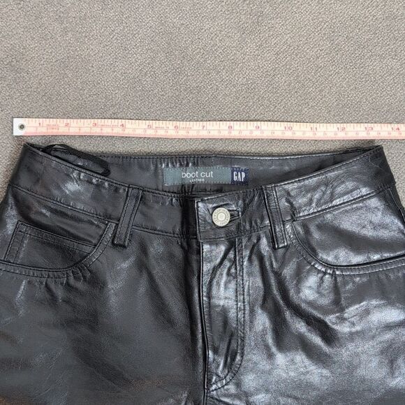 Vintage Gap Y2K Genuine Black Leather Boot Cut Pants size 2 NEW WITH TAGS - Picture 11 of 12